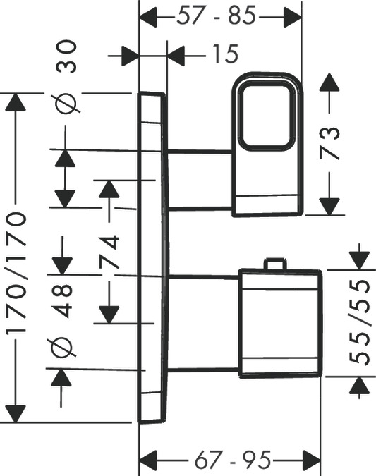 Смеситель для душа с термостатом Axor Urquiola 11733000 хром