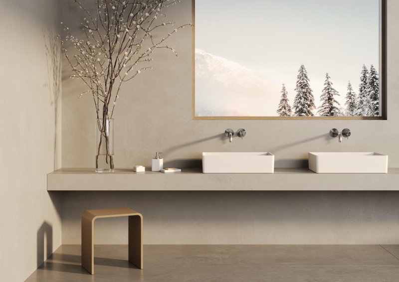 Стул для ванной комнаты из композита Solid Surface DEA DESIGN DD3002 400 3 400 мм х 300 мм х 430 мм, цвет Grey №3