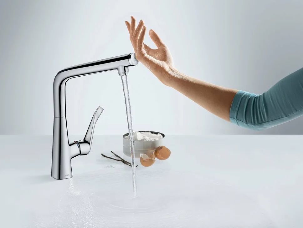 Однорычажный смеситель для кухни 1jet HANSGROHE Metris Select M71 14847800 260 мм, цвет Под сталь