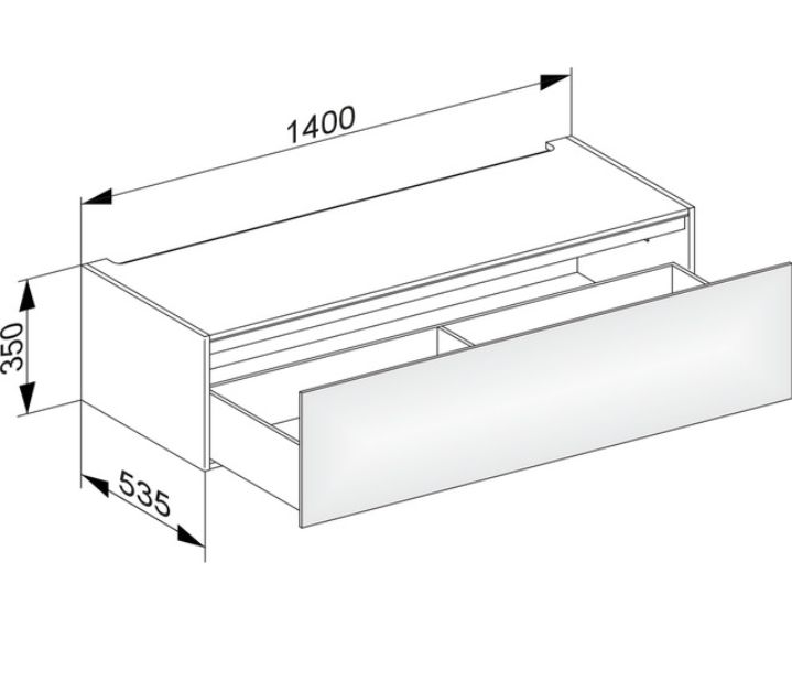 Модуль нижнего шкафа KEUCO EDITION 11 31313 380000 для встройки снизу, с одним выдвижным ящиком, корпус/фасад структурный лак, белый