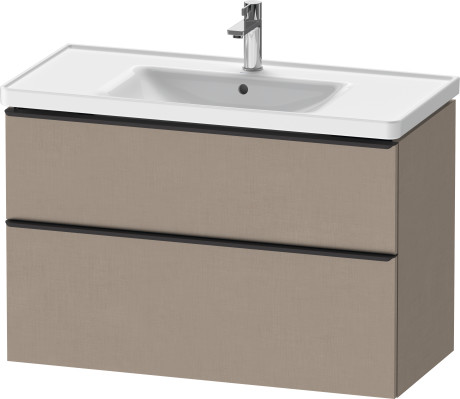 Тумба подвесная под раковину DURAVIT D-Neo DE435607575 984 мм х 452 мм, с выдвижным ящиком и выдвижным отделением, лён