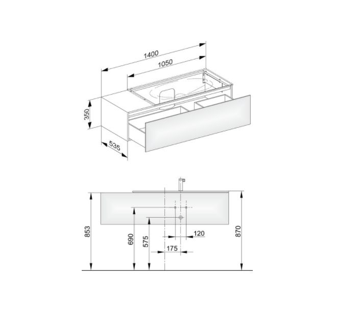 Тумба подвесная под раковину справа KEUCO EDITION 11 31164 370100 с одним выдвижным фронтом, с внутренней светодиодной подсветкой, корпус/фасад структурный лак, трюфель