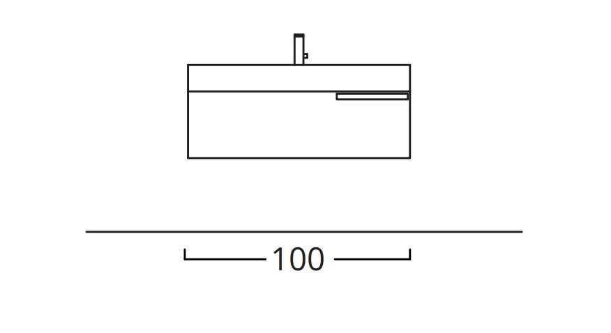 Тумба подвесная для раковины BMT MERCURY 934 109 MDE 01 259  1000х300х450 мм, с 1 выдвижным ящиком,  цвет Natural pine