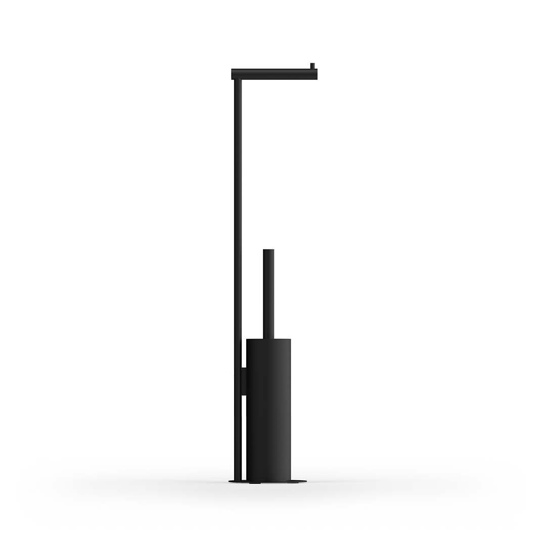 Стойка напольная с ершиком и держателем туалетной бумаги DECOR WALTHER  BAR SBK  0861560   Ø 14 х75,5 см, цвет черный матовый Black Matt