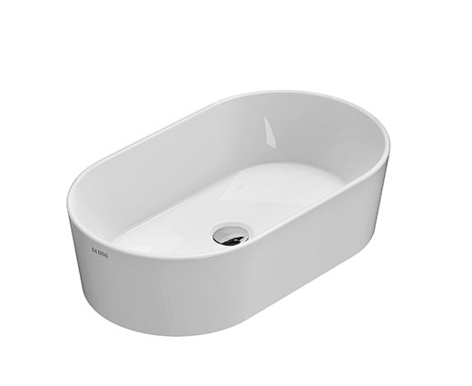Раковина накладная GLOBO FORTY3 FO061BI 600х350х160 мм, без плоскости под смеситель, без перелива, цвет белый глянцевый