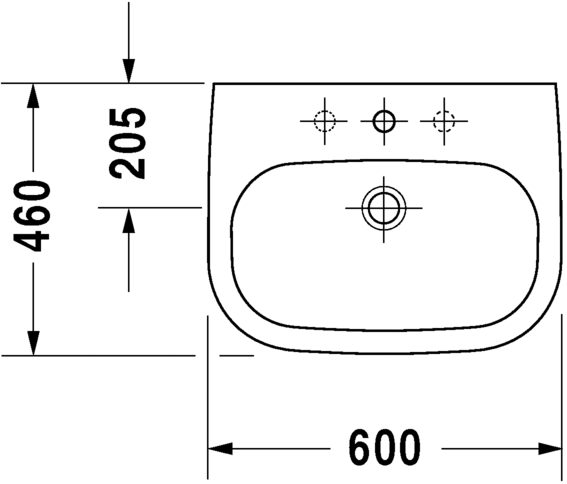 Раковина подвесная Duravit d-code 23106000002 60х46см
