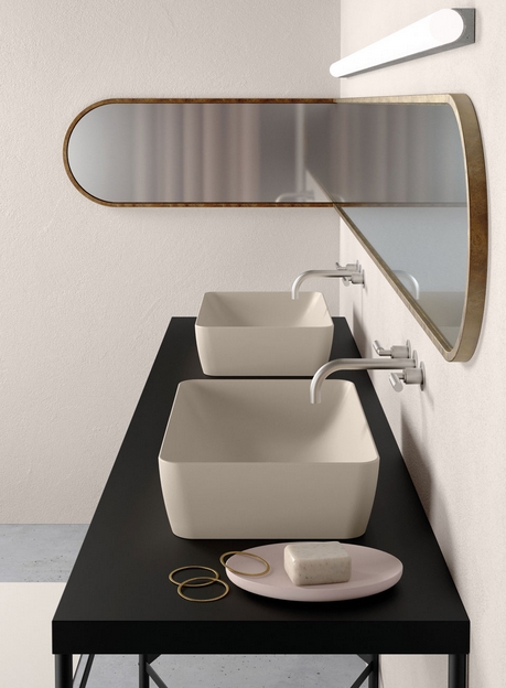 Раковина накладная GSI NUBES 903617   600 мм х 380 мм, без отверстия под смеситель, Cenere Matte