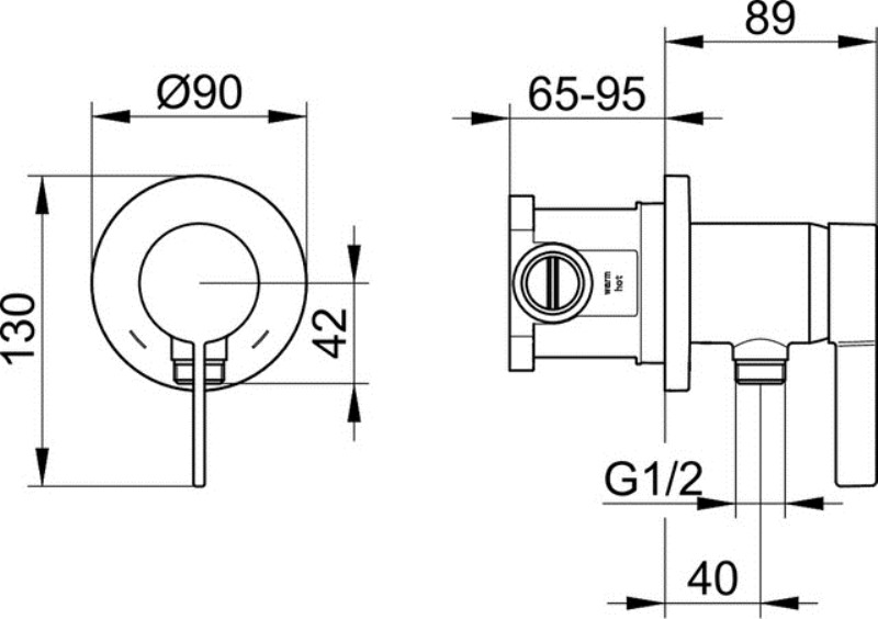 Встриваемый однорычажный смеситель с выводом для шланга Keuco IXMO Solo 59552 019521 со встраиваемой функциональной частью