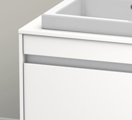 Тумба подвесная под раковину Duravit Ketho KT 6797L 2222 с двумя выдвижными ящиками, с отверстием под раковину слева, белый глянцевый
