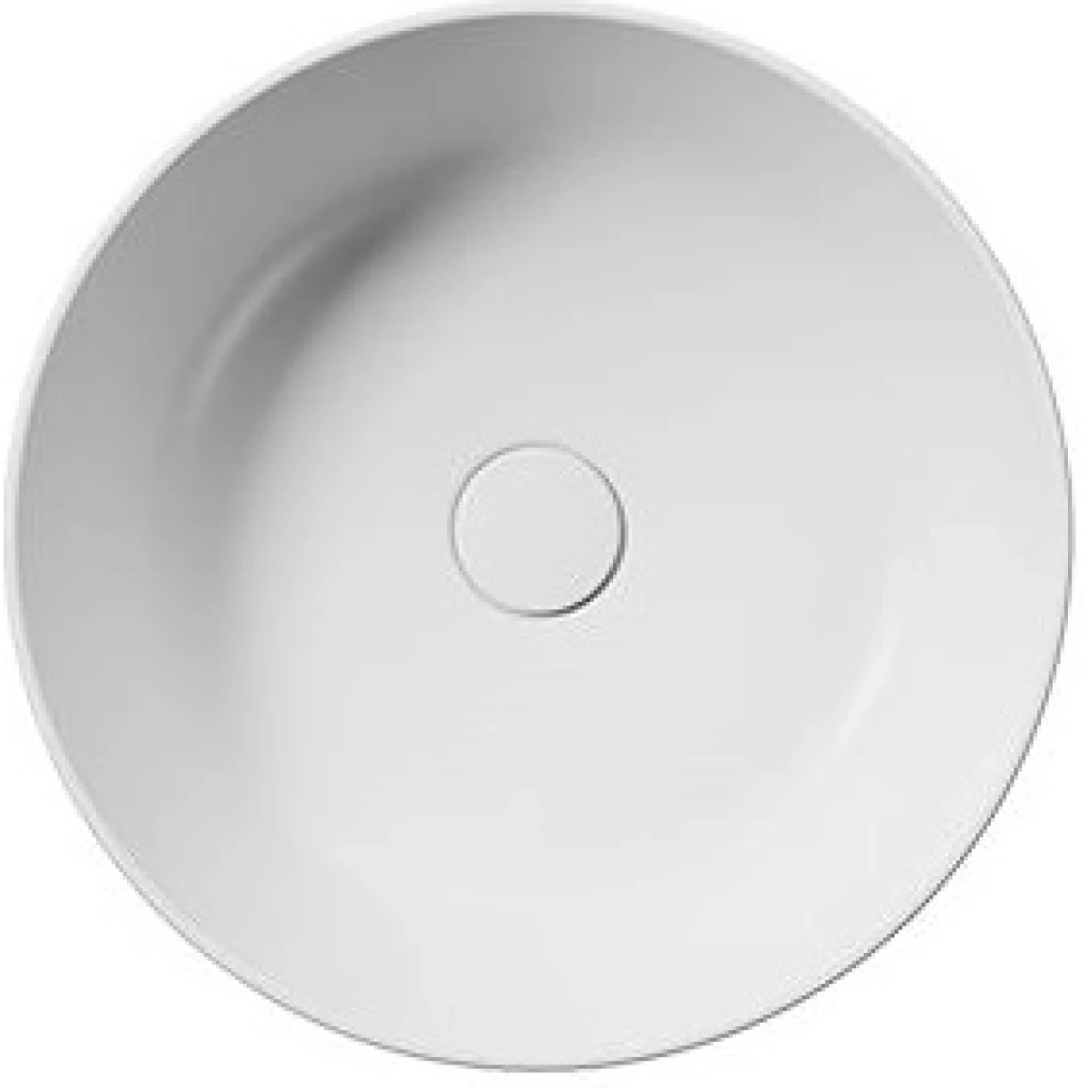 Раковина накладная круглая GSI KUBE X 942709 450 мм х 450 мм, без отверстия под смеситель, без перелива, цвет Белый матовый