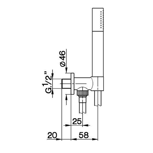 Душевой гарнитур CISAL Shower DS01881340 c ручной лейкой, шлангом 1500 мм и выводом с держателем, цвет Чёрный матовый