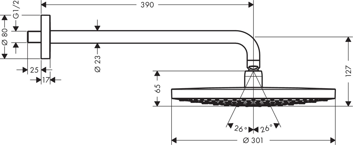 Верхний душ Hansgrohe Raindance Select S 300 2jet 27378000 хром