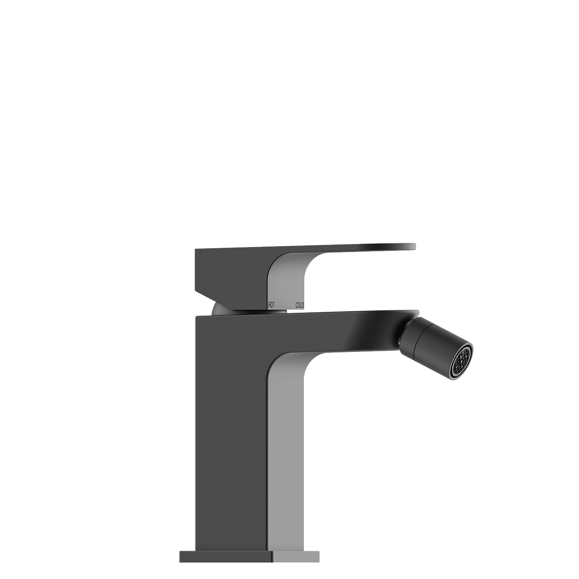 Однорычажный смеситель для биде BOSSINI GILLO Z00705.073 с донным клапаном, цвет Чёрный матовый