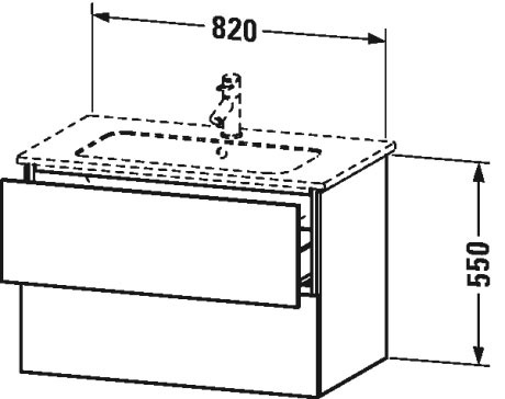 Тумба подвесная под раковину Duravit L-Cube LC624105151 сосна коричневая