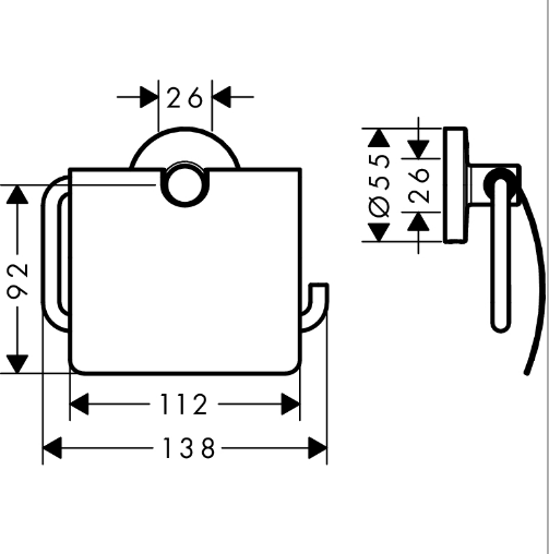 Держатель туалетной бумаги с крышкой HANSGROHE Logis Universal 41723000 цвет Хром
