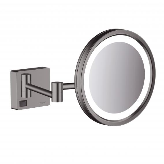 Косметическое зеркало с LED подсветкой HANSGROHE AddStoris 41790340 Шлифованный чёрный хром