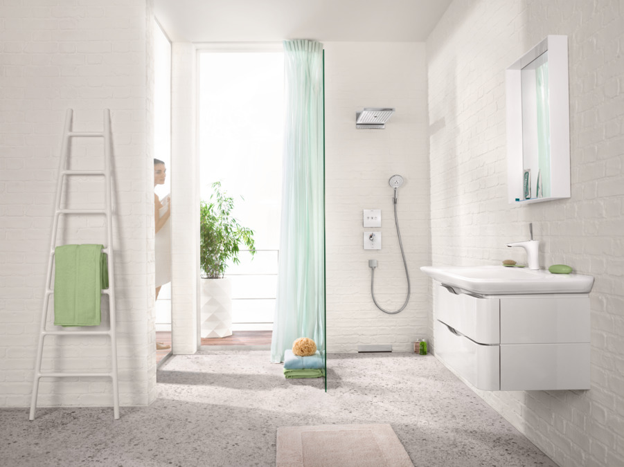 Смеситель для душа Hansgrone ShowerSelect Glass 15736600 черный, хром