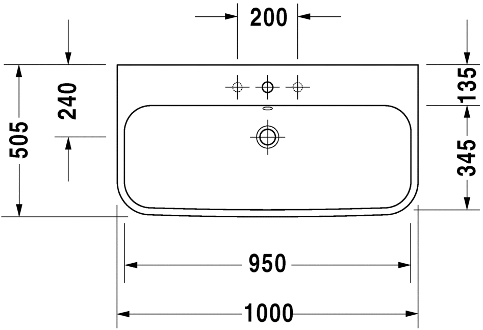 Раковина подвесная Duravit Happy D.2 2318100000 100х50см