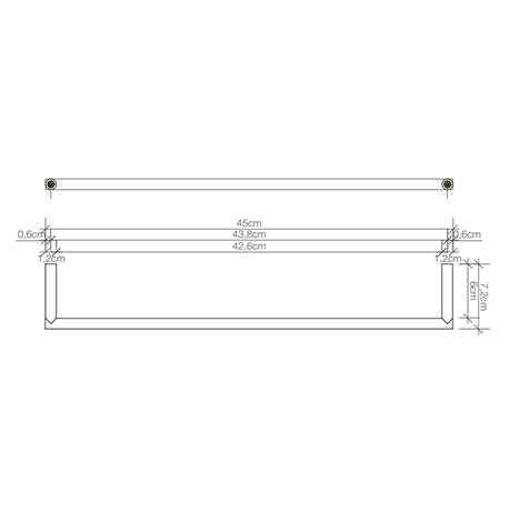 Полотенцедержатель настенный DECOR WALTHER  Mikado  MK HTE 45   0520876  1,2 X 45 X 7 см, латунь, цвет сталь матовая