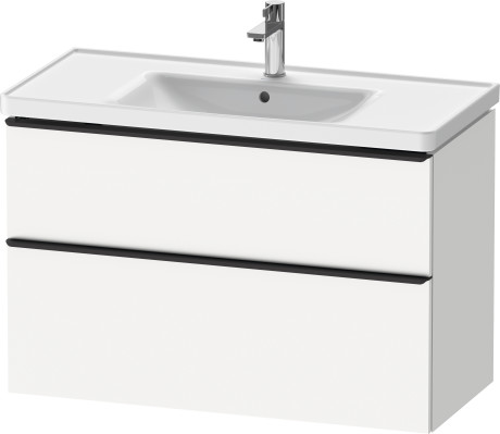 Тумба подвесная под раковину DURAVIT D-Neo DE435601818 984 мм х 452 мм, с выдвижным ящиком и выдвижным отделением, белый матовый