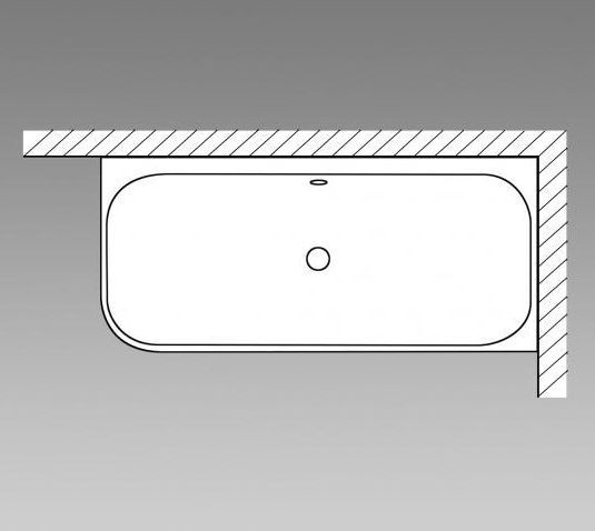Акриловая ванна Duravit Happy D2 Plus 700450800000000 1800 х 800 c двумя наклонами для спины, с интегрированной акриловой панелью и ножками, угловая, белая/графит супер матовый