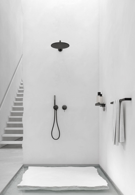 Смеситель однорычажный для душа KEUCO IXMO 59551 370201 с круглой розеткой, чёрный матовый