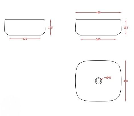 Раковина накладная ARTCERAM COGNAC QUADRO COL007 01 00   460х410 мм, без отверстия под смеситель, без перелива, белый глянцевый