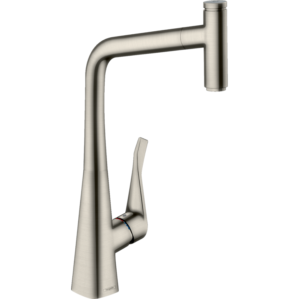Смеситель для кухни с выдвижным душем Hansgrohe Metris Select 14884800 Под сталь