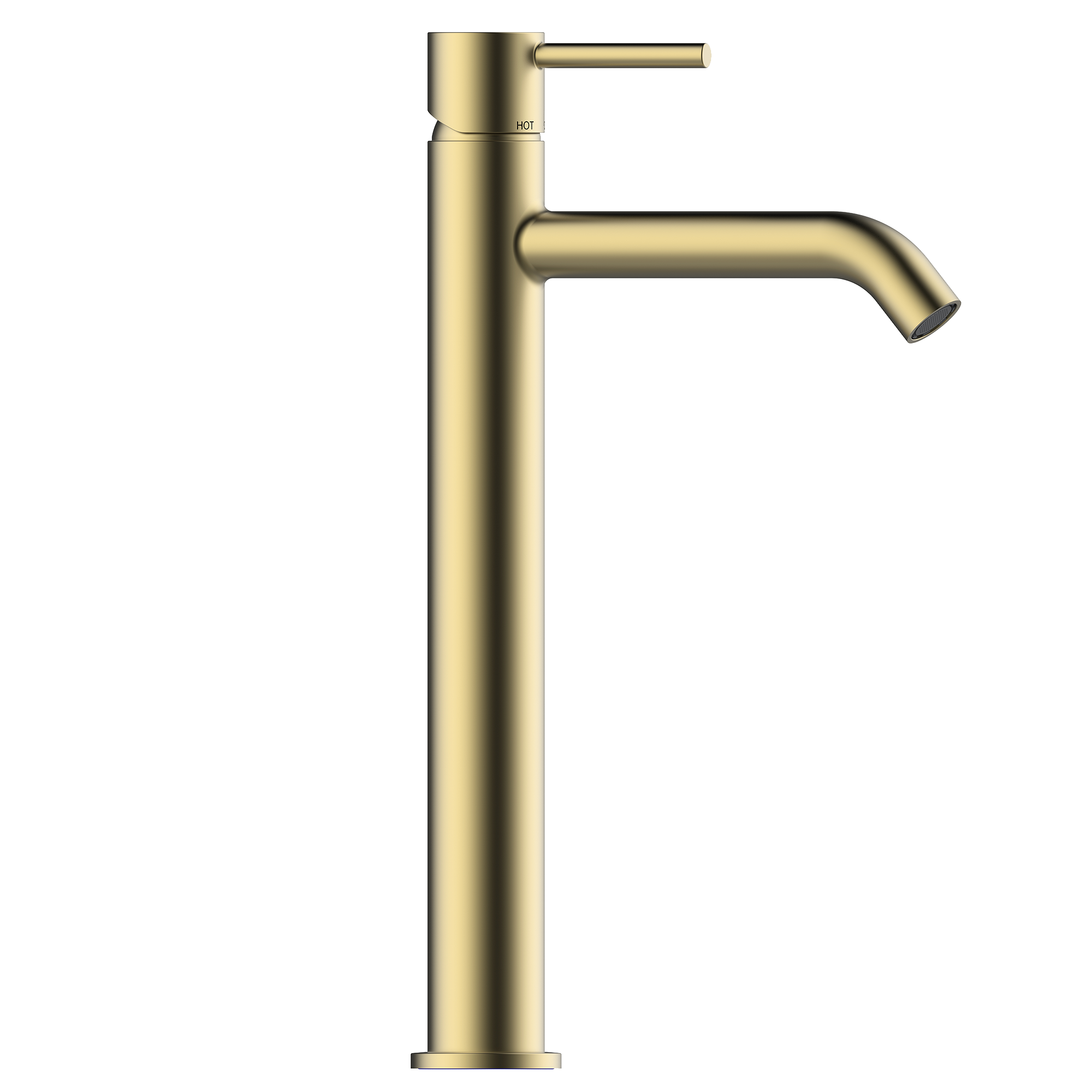 Высокий однорычажный смеситель для раковины BOSSINI TEO Z00703.043 c донным клапаном, цвет Сатинированное золото