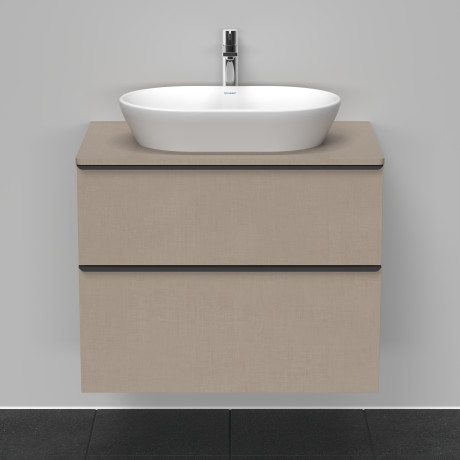 Тумба подвесная под раковину DURAVIT D-Neo DE496707575 800 мм х 550 мм, с консолью, с двумя выдвижными ящиками, лён