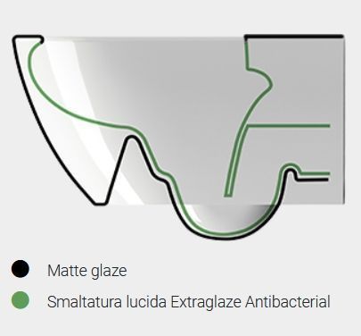 Унитаз приставной GSI PURA 880315 360 мм х 550 мм, Swirlflush, для крепежа FVB, цвет Ghiaccio Matte