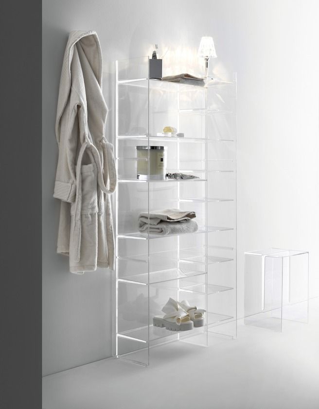 Стеллаж для ванной комнаты Kartell by Laufen   3.8933.1.084.000.1   пластик прозрачный