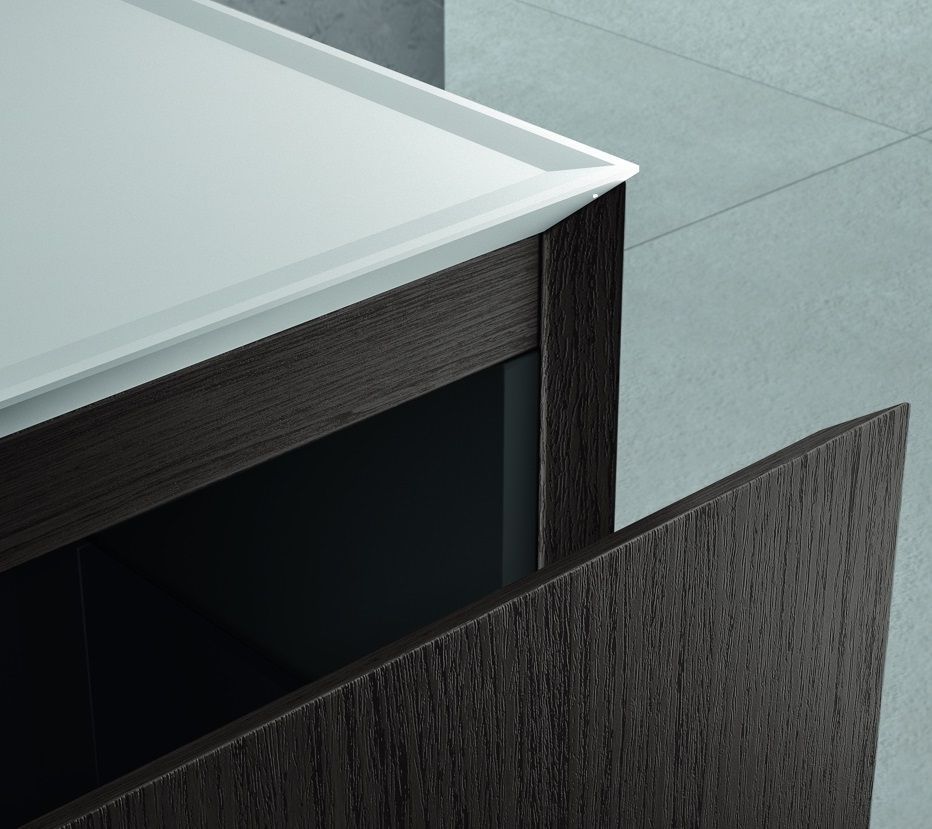 Раковина со столешницей BMT IKON FESSURA RIM 870 811 124 02.4 FR   1240х22х502 мм, с отверстием под смеситель, с бортиком, цвет белый матовый