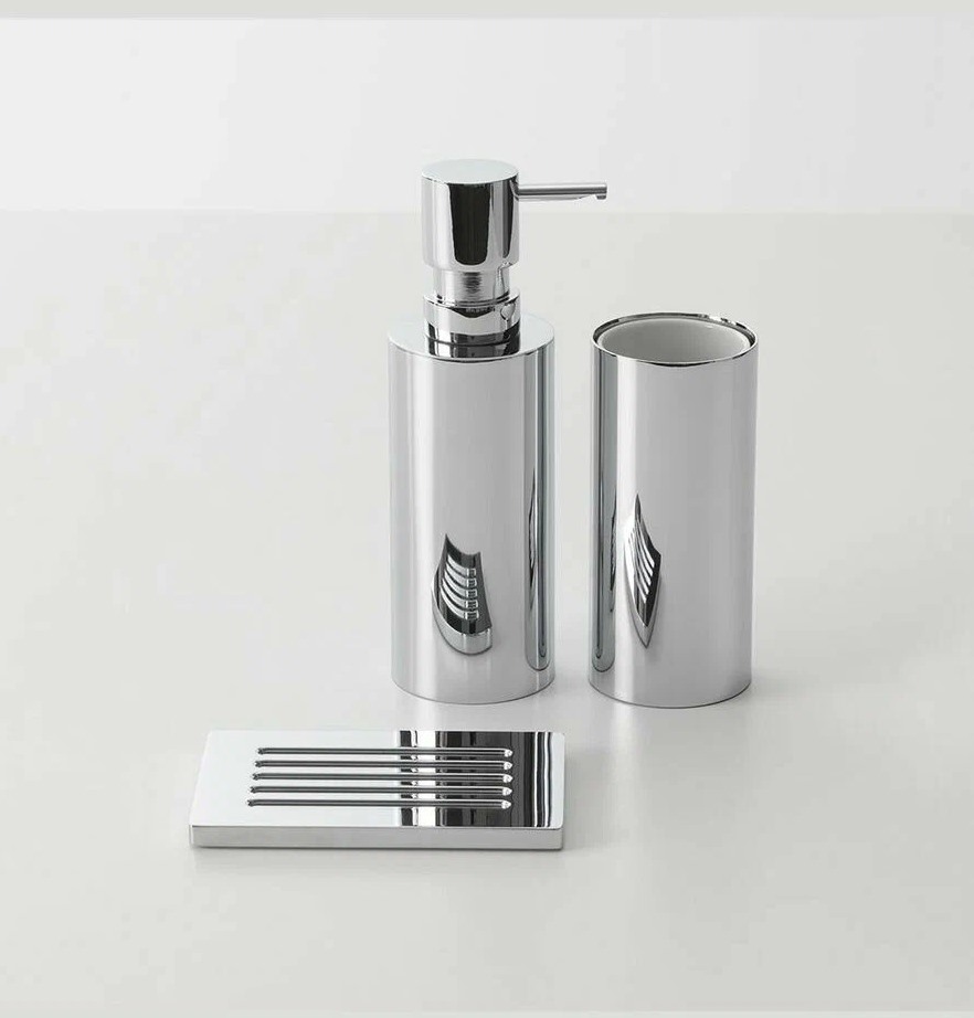 Стакан для зубных щеток подвесной DECOR WALTHER Mikado MK WMB   0522600    12 X Ø 5,5 х 6,5 см,с белым керамическим контейнером, цвет Хром