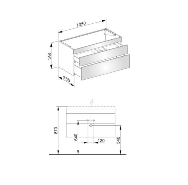 Тумба подвесная под раковину KEUCO EDITION 11 31551 380000 с двумя выдвижными фронтами, корпус/фасад структурный лак, белая
