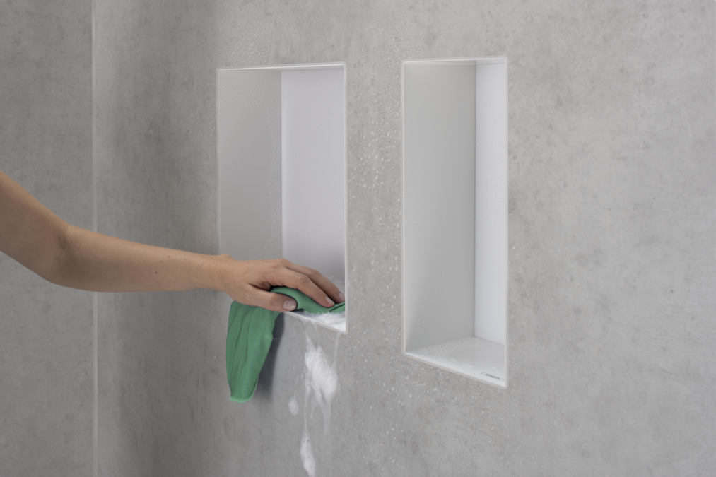 Настенный короб HANSGROHE XtraStoris Original 56057700 с интегрированной рамой 300 мм х 150 мм х 100 мм, матовый белый