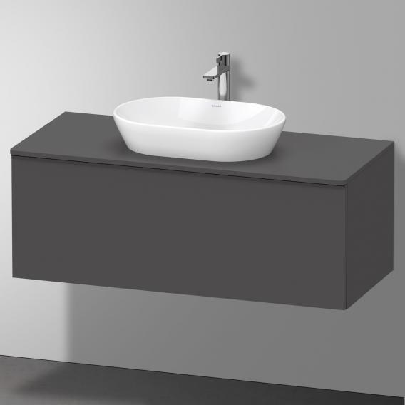 Тумба подвесная под раковину DURAVIT D-Neo DE494904949 1200 мм х 550 мм, с 1 выдвижным ящиком и консолью, графит матовый
