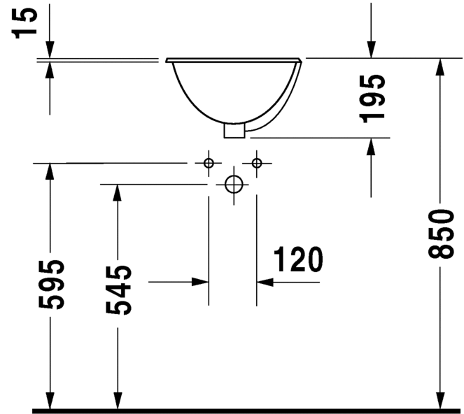 Раковина встраиваемая сверху Duravit Architec 0473340031 61х49см