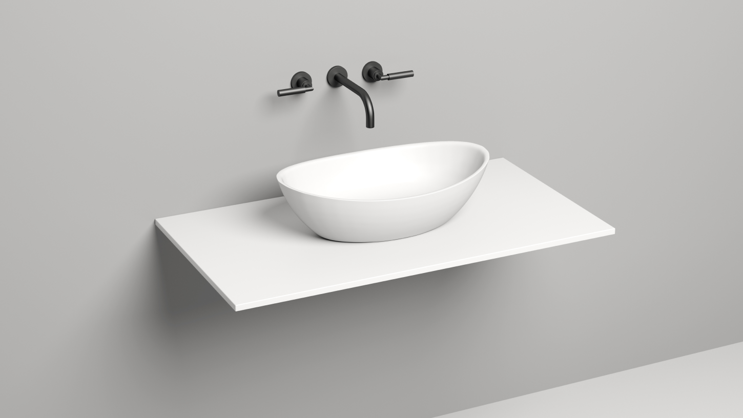 Столешница прямоугольная SALINI COSTA 200122M 1000х500х15мм, S-Stone, цвет Белый матовый