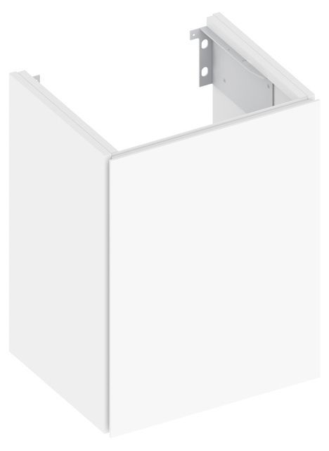 Тумба под умывальник Keuco Plan 32922 300002 корпус ламинированный матовый белый, фасад стекло белый глянцевый