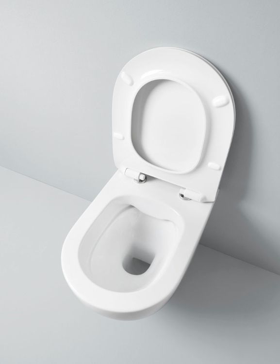 Унитаз подвесной безободковый ARTCERAM FILE 2.0 FLV004 01 30 370 мм х 520 мм, c креплением, белый глянцевый