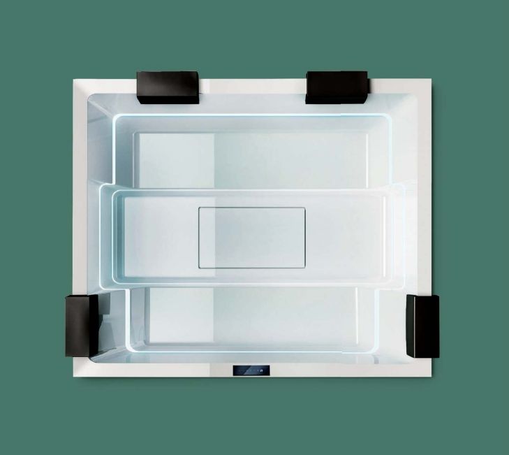 Бассейн с гидромассажем GRUPPO TREESSE REST GHOST V192HXBNB220O0SI 1950 мм х 2400 мм х 850 мм, с фильтрацией, хромотерапией и дезинфекцией, белый