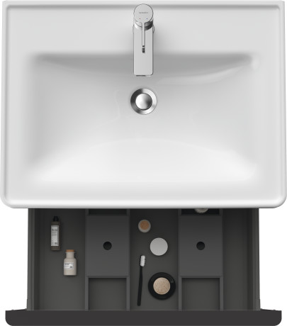 Тумба подвесная под раковину DURAVIT D-Neo DE425402222 634 мм х 452 мм, с одним выдвижным ящиком, белый глянцевый