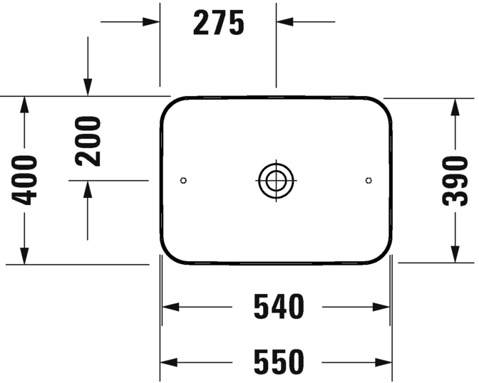 Раковина накладная Duravit Cape Cod 2347550000 55х40 см