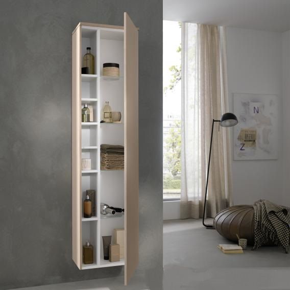 Шкаф - пенал высокий подвесной KEUCO EDITION 400 31735 390002 петли справа, 4 стеклянные полки, корпус/фасад структурный лак, антрацит