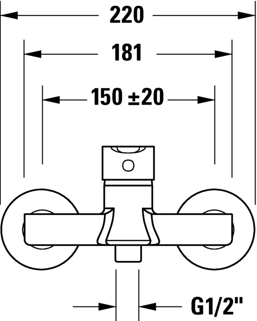 Однорычажный смеситель для биде Duravit А.1  A12400001010, хром