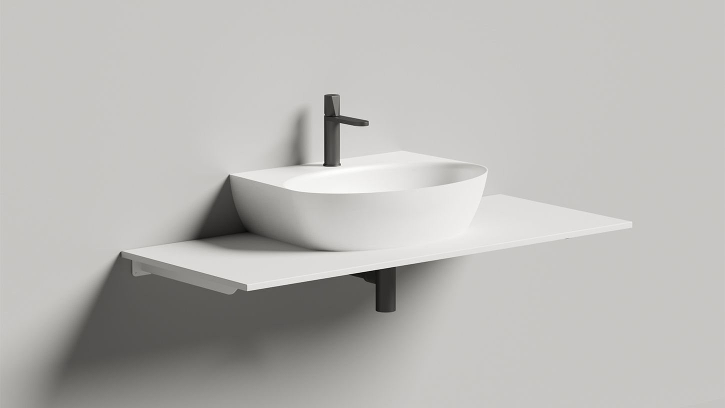 Раковина подвесная/накладная овальная SALINI ALDA WALL 02 140312G 450х580х150мм, S-Sense, с отверстием под смеситель, цвет Белый глянцевый