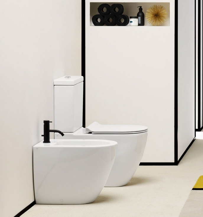 Унитаз напольный GSI PURA 881711 680 мм х 360 мм, для крепежа FVB, белый глянцевый (изделие снято с производства)