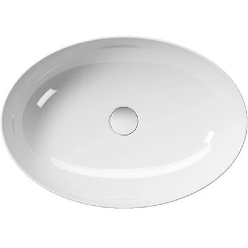 Раковина-чаша накладная GSI PURA арт. 8842PVC11 600 мм х 420 мм, без отверстия под смеситель, без перелива, с донным клапаном, цвет Белый глянцевый