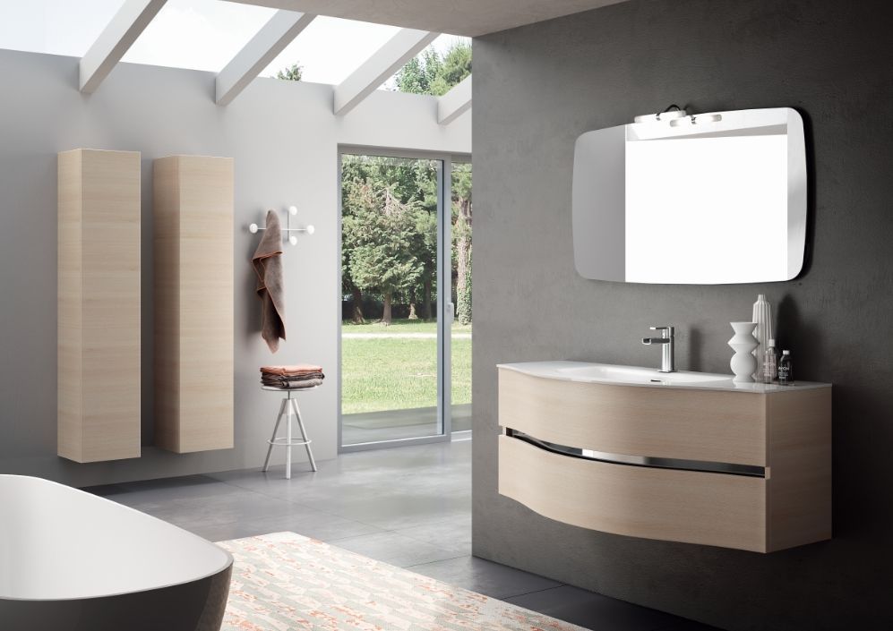 Тумба подвесная BMT MOON 932 106 OEF 010 50   1200х486х530 мм, с 2 выдвижными ящиками, белый глянцевый